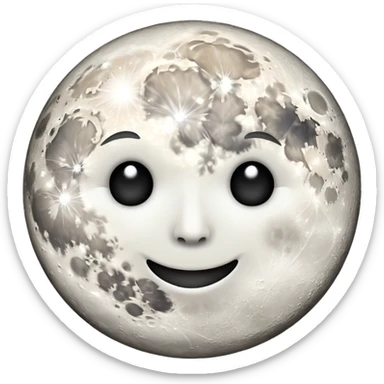 full moon with a circular orbit path sticker