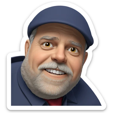 smiling old man in uniform sticker