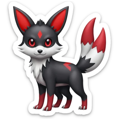 White, black and red Umbreon-Zangoose-fusion (full body) sticker