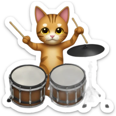 cat drummer sticker