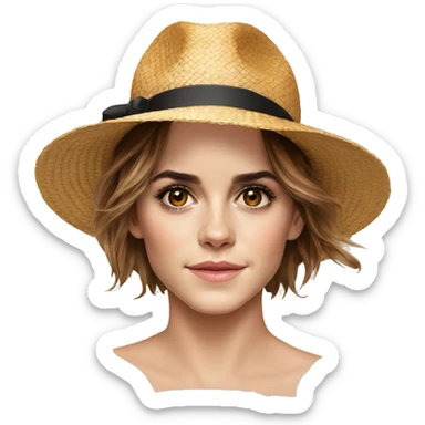 Emma Watson Avec un chapeau de paille  sticker