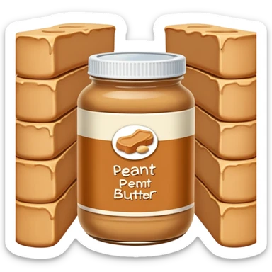 Peanut butter sitting alone sad in a wharehouse sticker