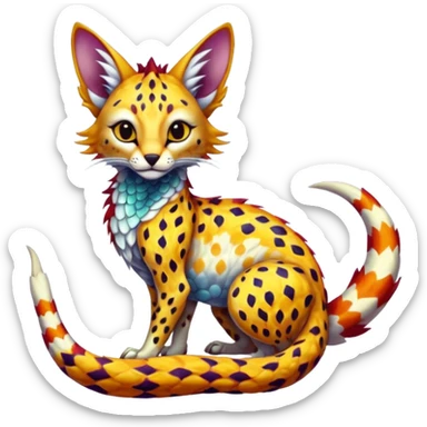Flurry furry scaly sergal-serval-possum-sphynx-Koi-sergal-fusion-animal-hybrid-creature  sticker
