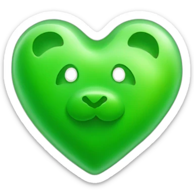 Green gummy bear heart sticker