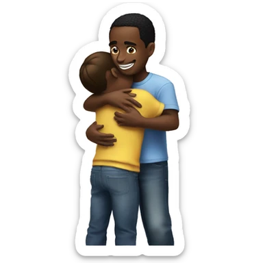 Diddy hugging a kid sticker