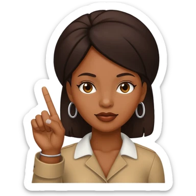 black women holding up middle finger sticker