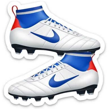 Cinematic Realistic image of a pair of soccer boots featuring finely detailed synthetic and leather textures, vibrant accents and dynamic design elements, illuminated by bright, field-side lighting that captures their sporty essence sticker