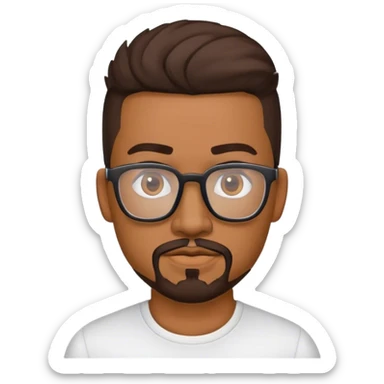 latino male,bold, glasses and goatee sticker