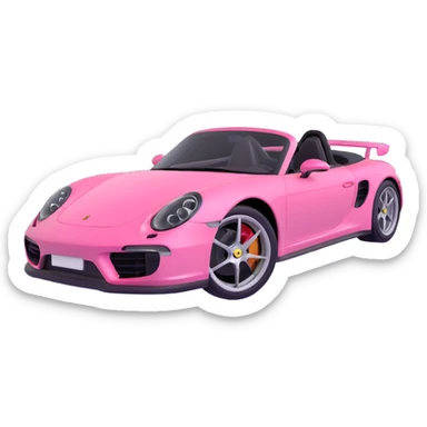 full view of a pink porsche sports car sticker