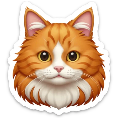 ginger cat with white strips cute sticker