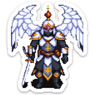 illustration of the pasha technique in pixel art style sticker