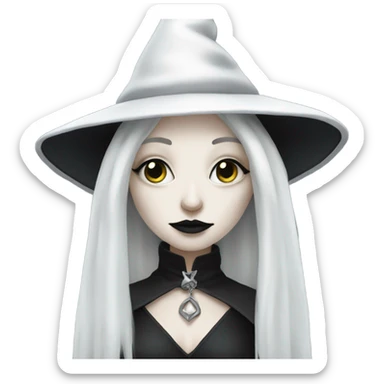 Pale white witch goth sticker