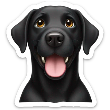 happy black labrador sticker