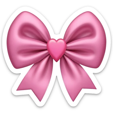 pink heart bow sticker
