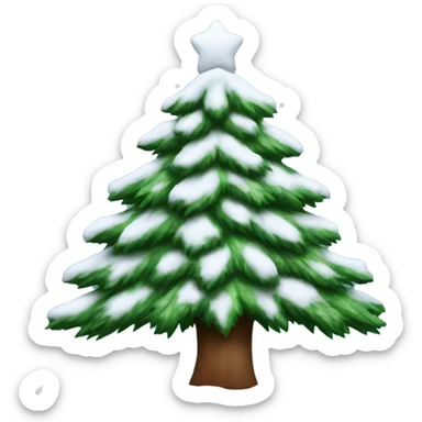 christmas tree with snow sticker