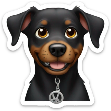 Black cobber dog showing peace sign  sticker