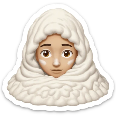 human nose with pile of flour sticker