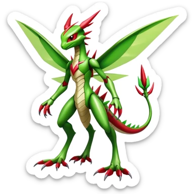  Cool Edgy Shiny Futuristic Ethereal Legendary Scizor-Digimon-Flygon-hybrid full body sticker