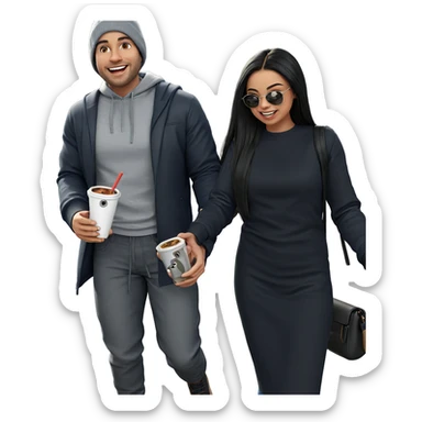 happy couple enjoying outdoors sticker