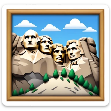Cinematic Realistic Mount Rushmore Emoji sticker