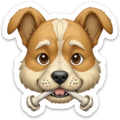ancient dog with bone necklace sticker