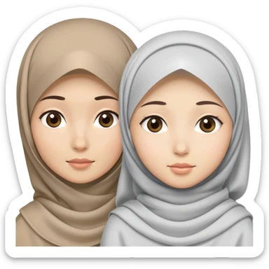 Hijab girl with an Christian Asian girl with veil  sticker