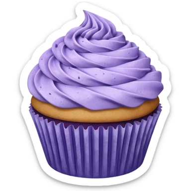 Unwrapped Blueberry cupcake with lavander topping sticker