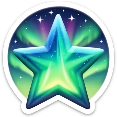 Northern lights star sticker