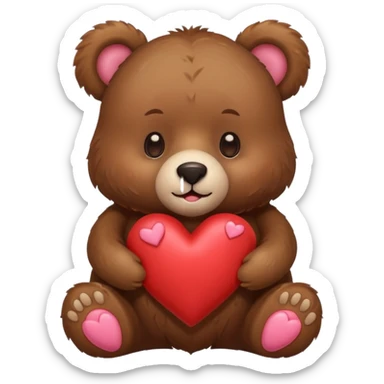 bear with hearts sticker