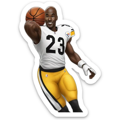 michael jordan wearing steelers jersey sticker