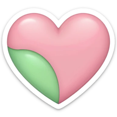 A half light green half light pink heart sticker