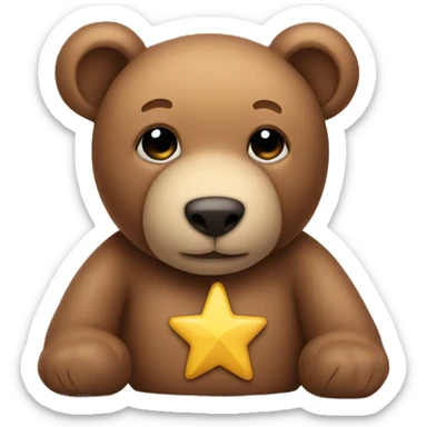 teddy bear with star on his neck sticker