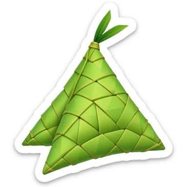 Ketupat rice green Triangle sticker