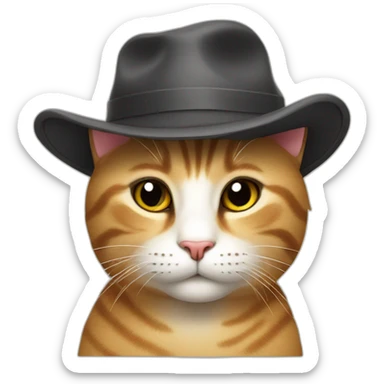 CUTE CAT WIH HAT sticker