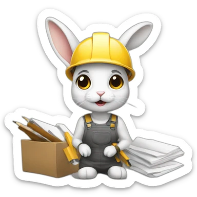 Architect Rabbit Girl sticker