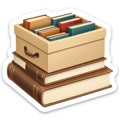 Beautiful aesthetic beige box with books  sticker