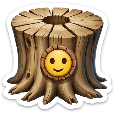 tree stump with a “east” sign on it sticker