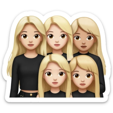 BLACKPINK 4 girls, hair colors: 1 blonde, 2 black, 2 brown sticker