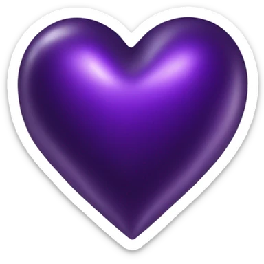 Dark metallic Purple Heart  sticker