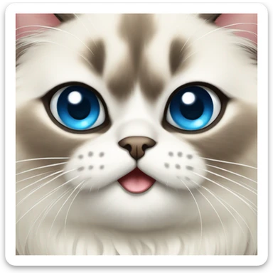 a cute himalayan cat with blue eyes with his tongu sticker