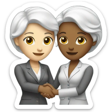 two white business women with different hair colors shaking hands sticker