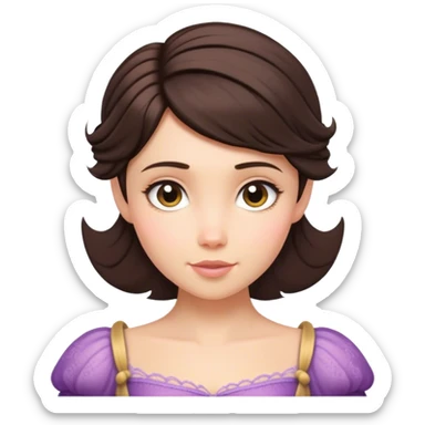 brunette pixie cut rapunzel  sticker