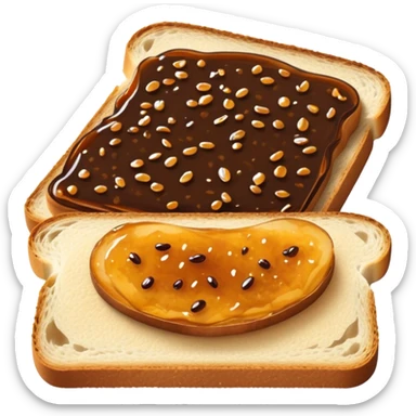 slice of bread with a spread of vegemite sticker