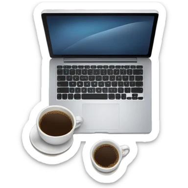 Laptop and coffee sticker