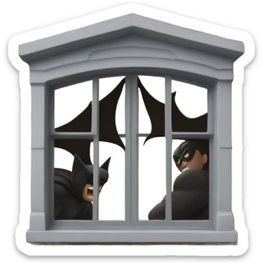 Bat man on window sticker