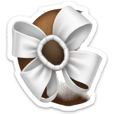 Coconut white bow sticker