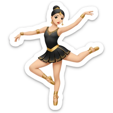 East (E): "dancer_east: Create a minimal flat-vector dancer icon facing east. Pose rotated to face east to imply movement to the right. Black stroke 2px on transparent background, square canvas 1:1, SVG vector style, no text or facial features." sticker