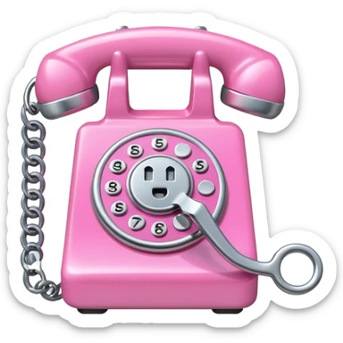 pink phone with a wrench sticker