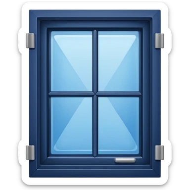 Window with navy handle sticker