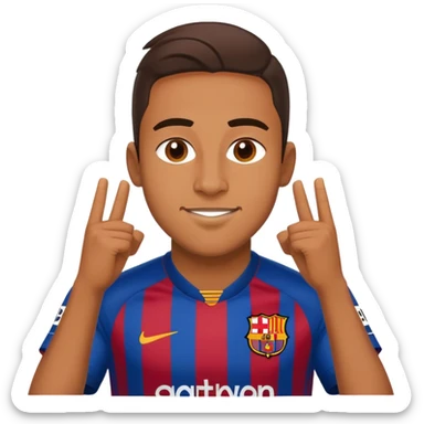 Lamine Yamal in Barcelona football kit, celebrating sticker